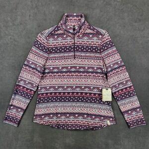 Old Ranch Denali 1/4 Zip Pullover Womens Small Italian‎ Plum Aztec Lightweight